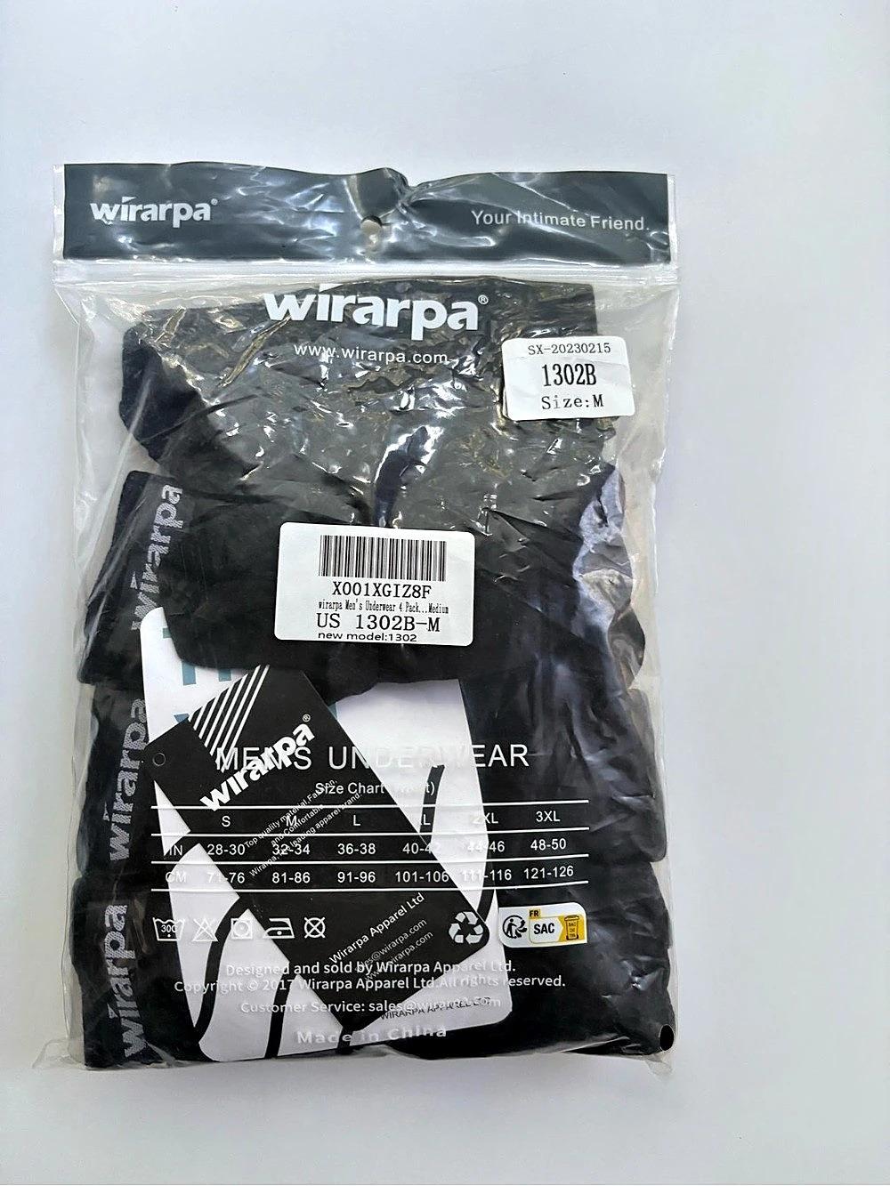 wirarpa 1302B Men's Briefs Black Size Medium NWT